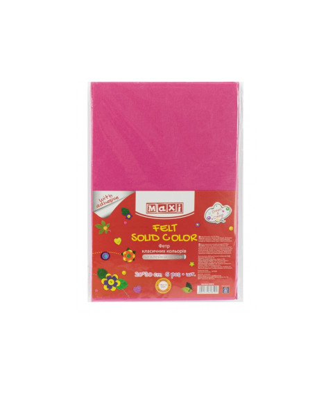 Fetru autoadeziv, 20x30cm, 180g/m2, roz, 5 foi, MAXI